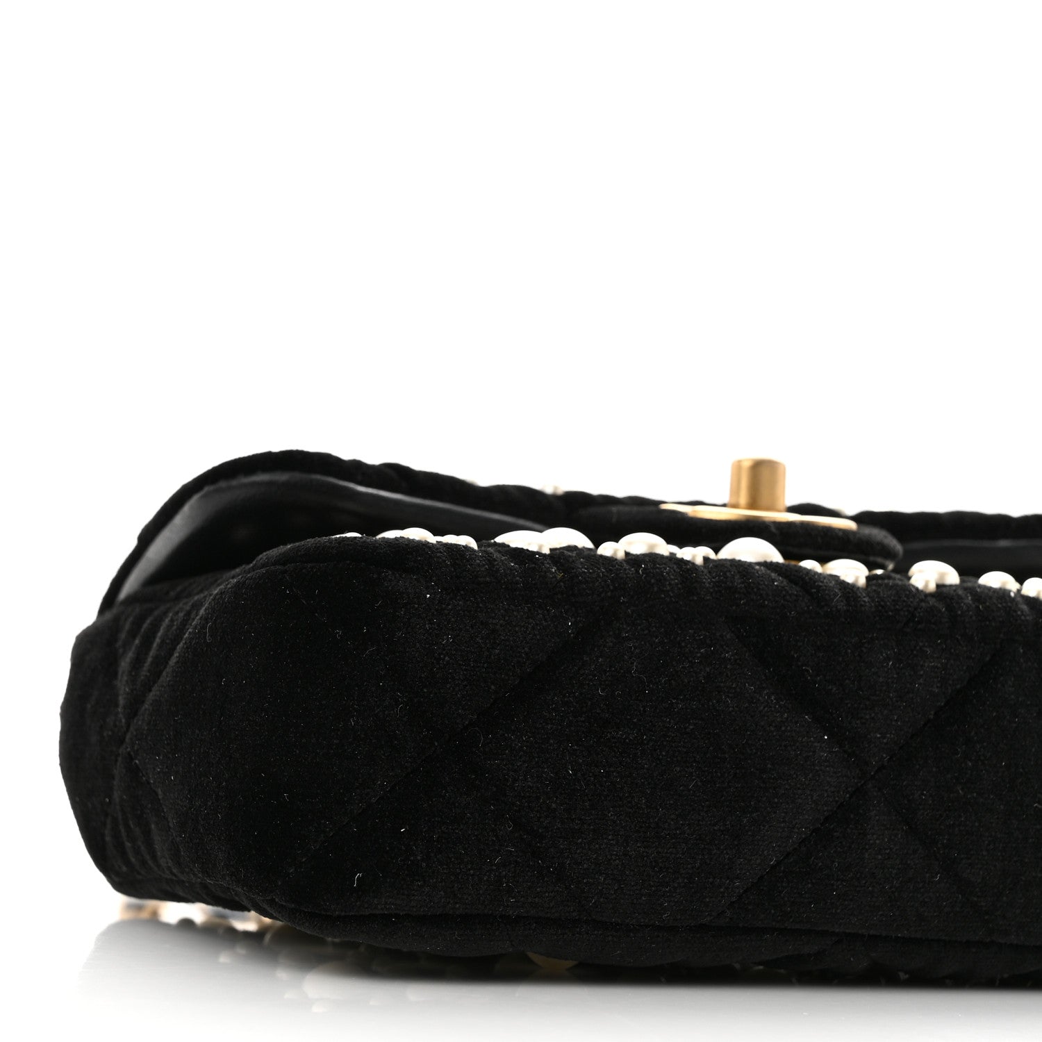 Chanel Velvet Pearl Mini Flap Bag Black 9 of 10