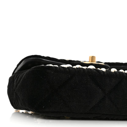 Chanel Velvet Pearl Mini Flap Bag Black 9 of 10