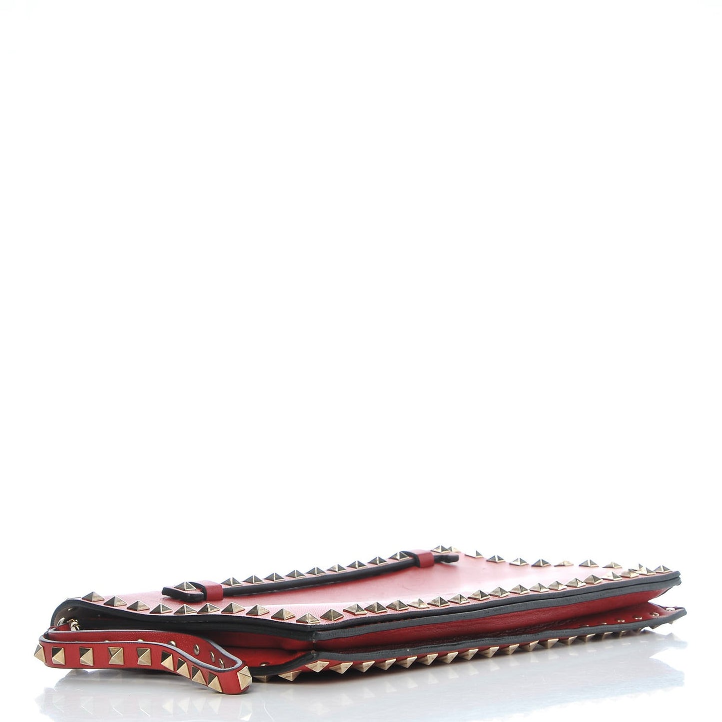 Nappa Rockstud Wristlet Clutch Rosso Valentino