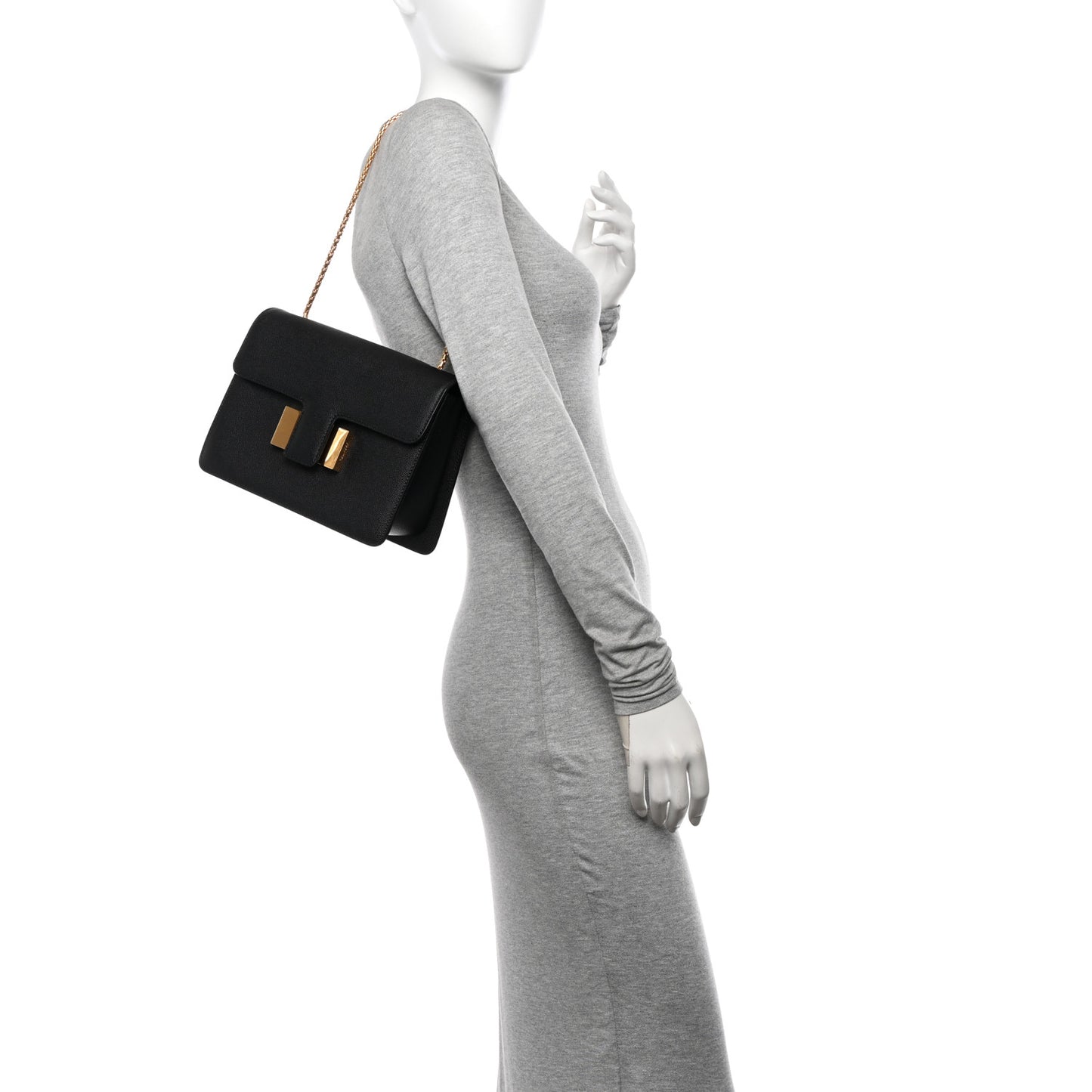 Grained Calfskin Medium Sienna Crossbody Bag Black