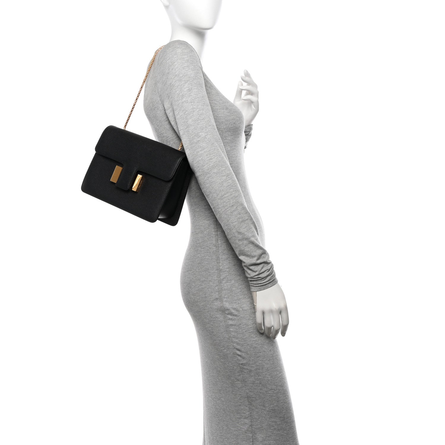 Tom Ford Grained Calfskin Medium Sienna Crossbody Bag Black 2 of 12