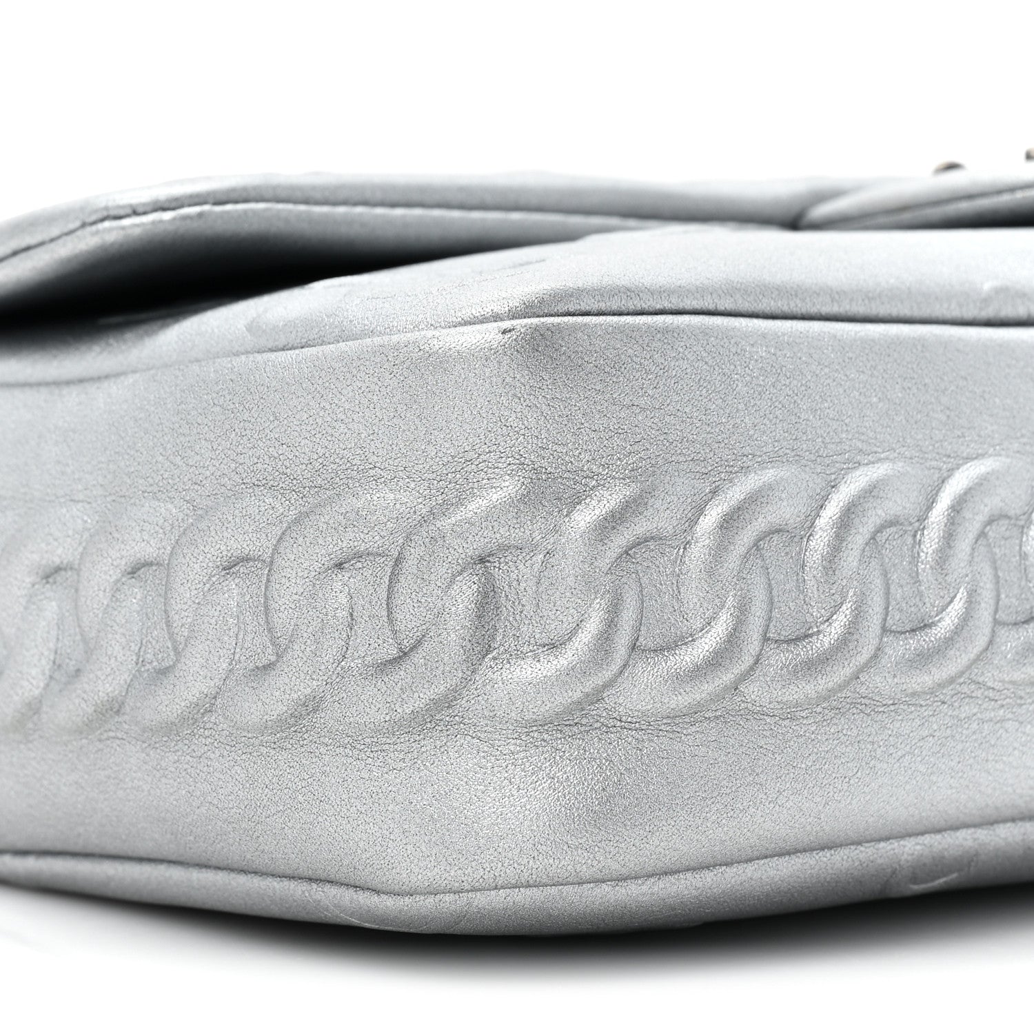 Chanel Metallic Lambskin Symbols Medium Single Flap Silver 9 of 10