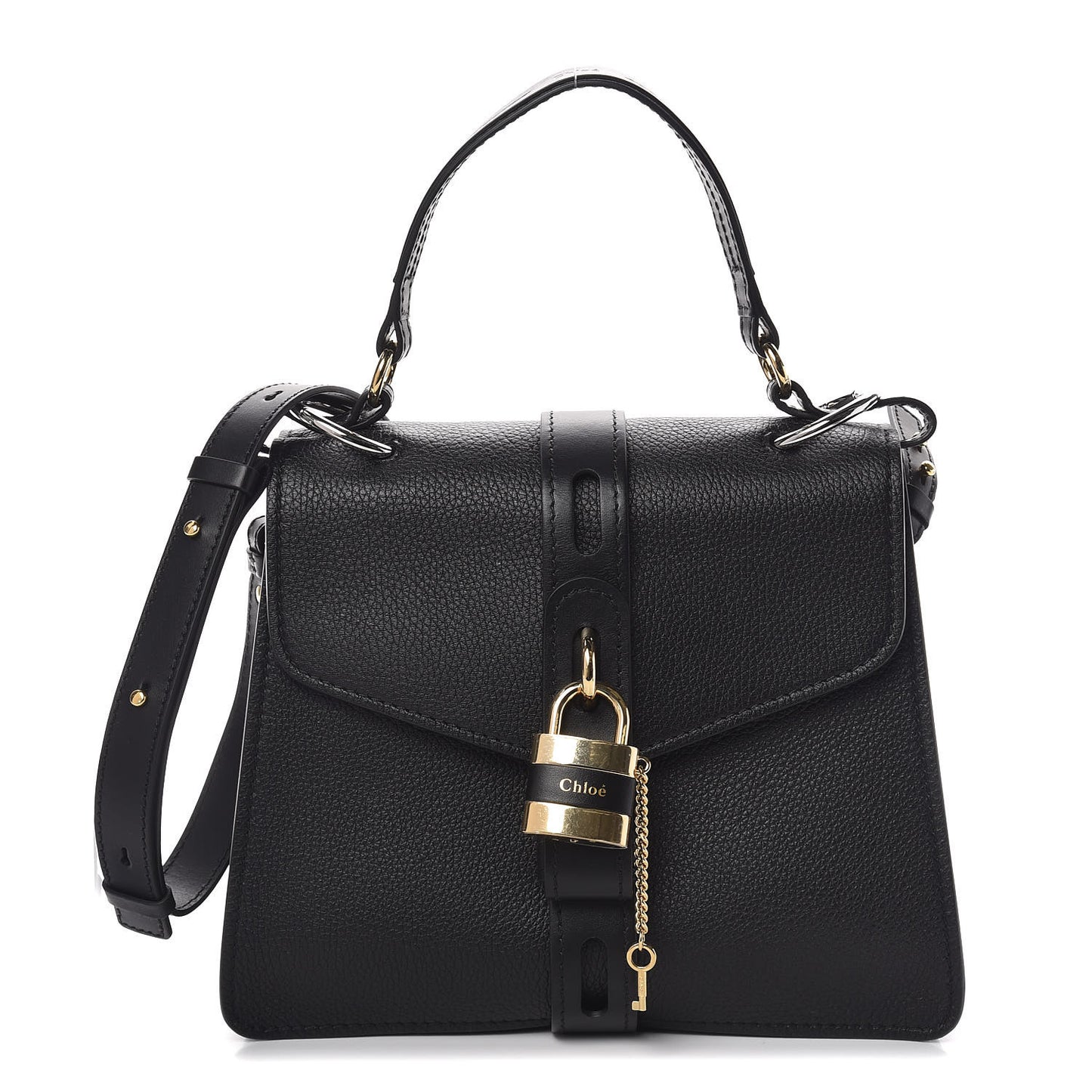 Grained Calfskin Medium Aby Day Shoulder Bag Black