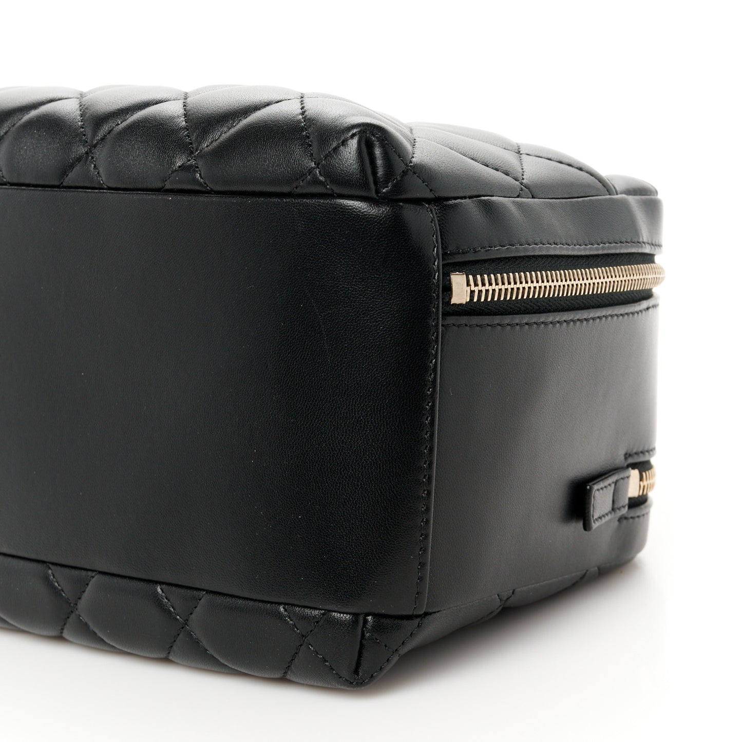 Lambskin Quilted Medium Trendy CC Bowling Bag Black