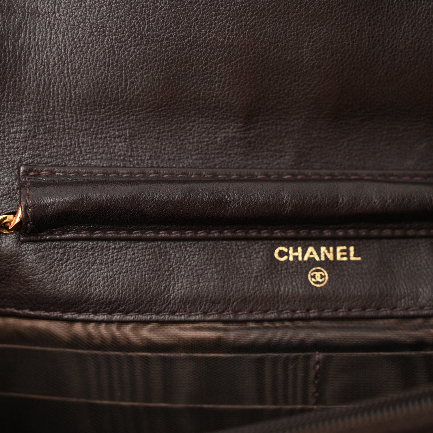 Chanel Suede Timeless CC Wallet on Chain WOC Brown 12 of 15