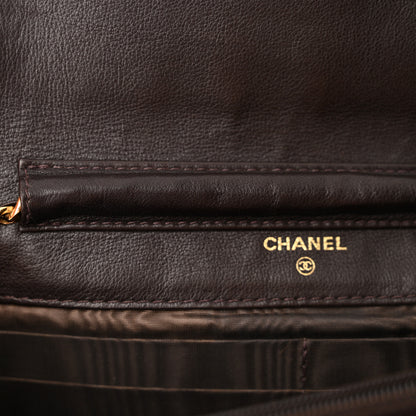 Chanel Suede Timeless CC Wallet on Chain WOC Brown 12 of 15