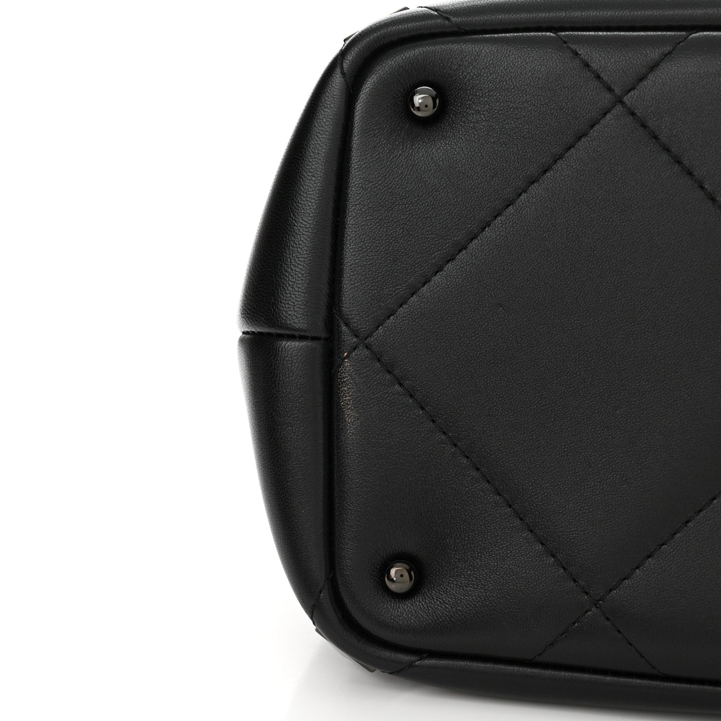 Nappa Monochrome Roman Stud The Handle Bag Black