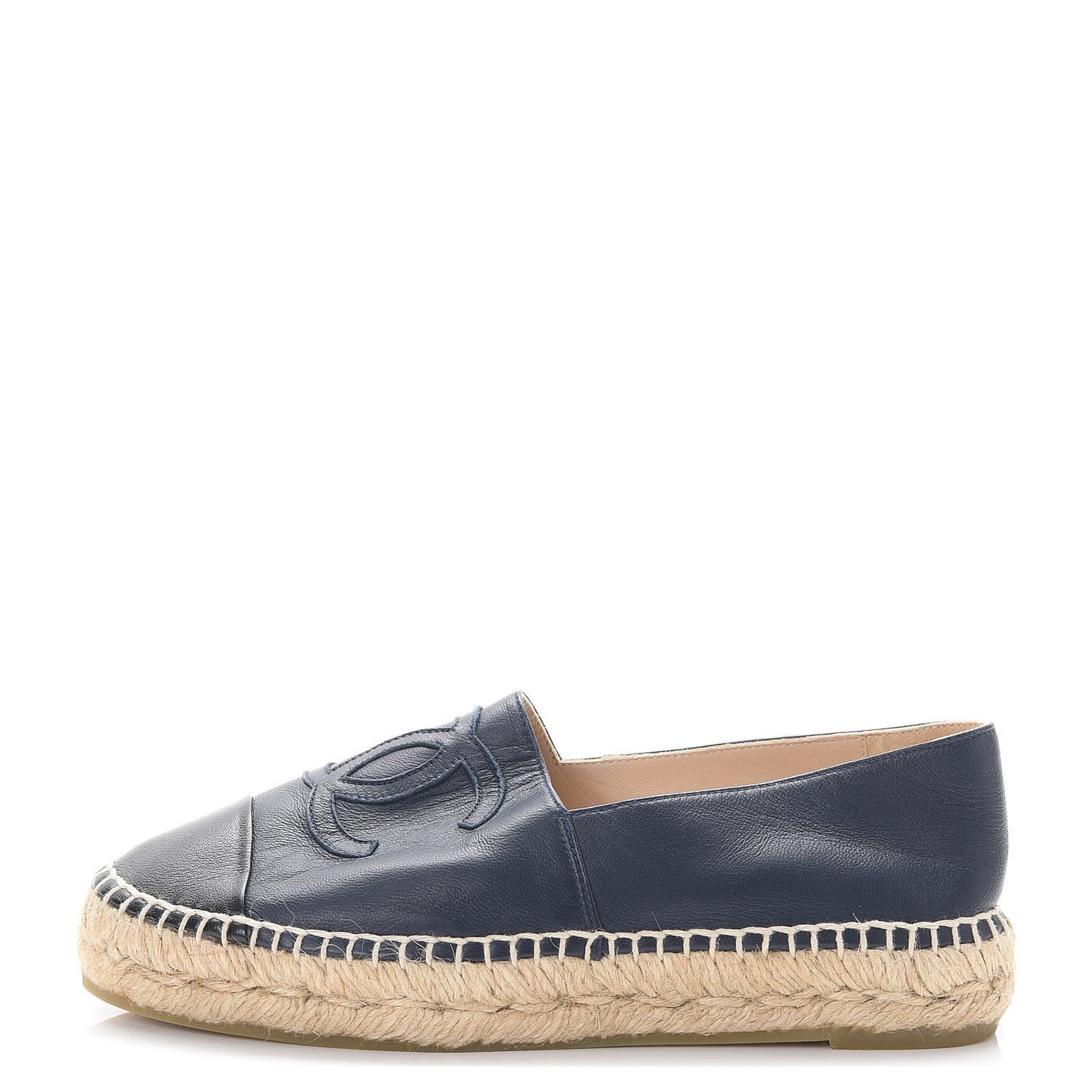 Lambskin CC Espadrilles 35 Navy Black