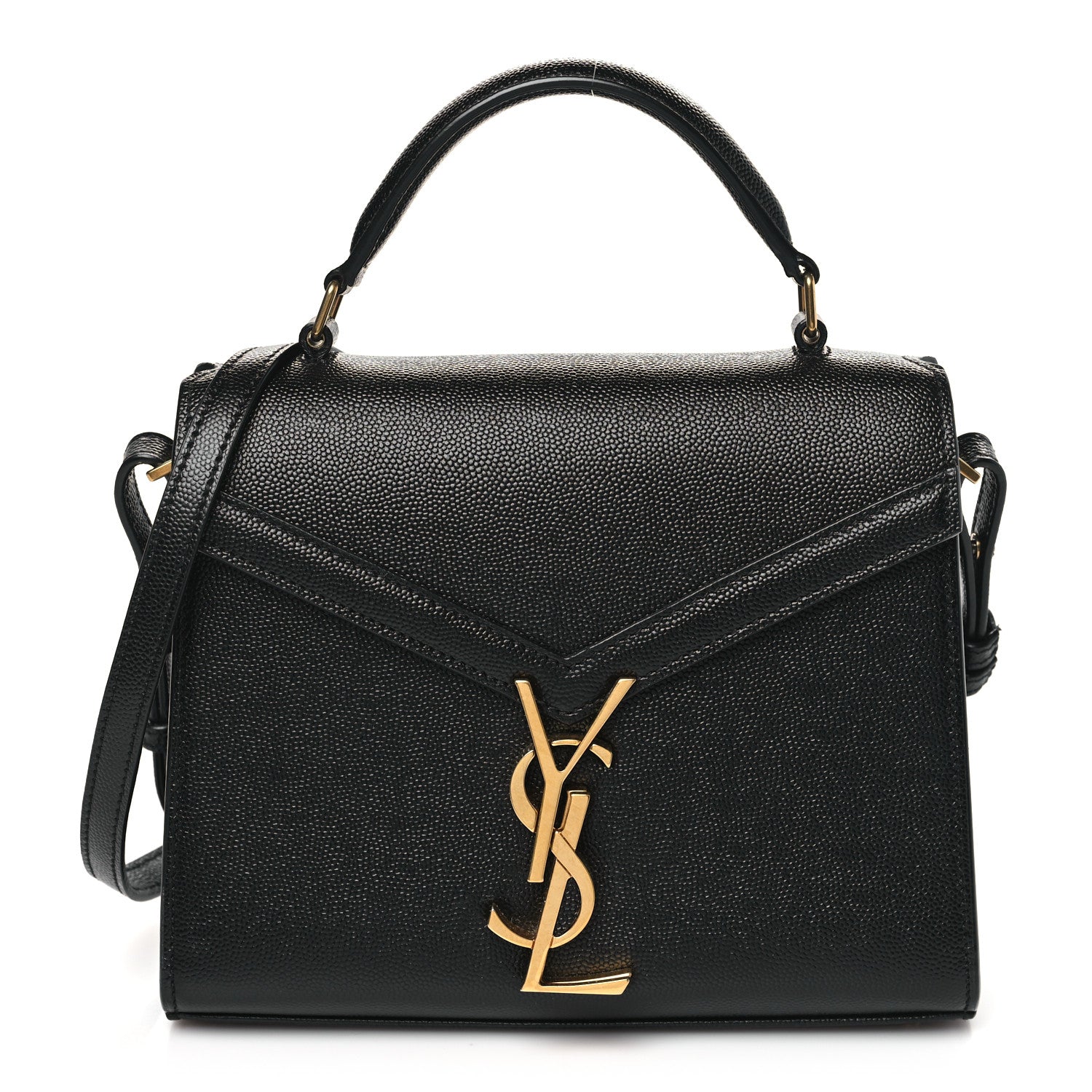 Saint Laurent Grain de Poudre Mini Classic Monogram Cassandra Top Handle Black 1 of 9