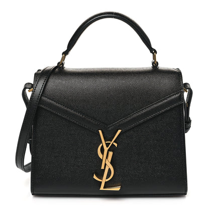 Saint Laurent Grain de Poudre Mini Classic Monogram Cassandra Top Handle Black 1 of 9