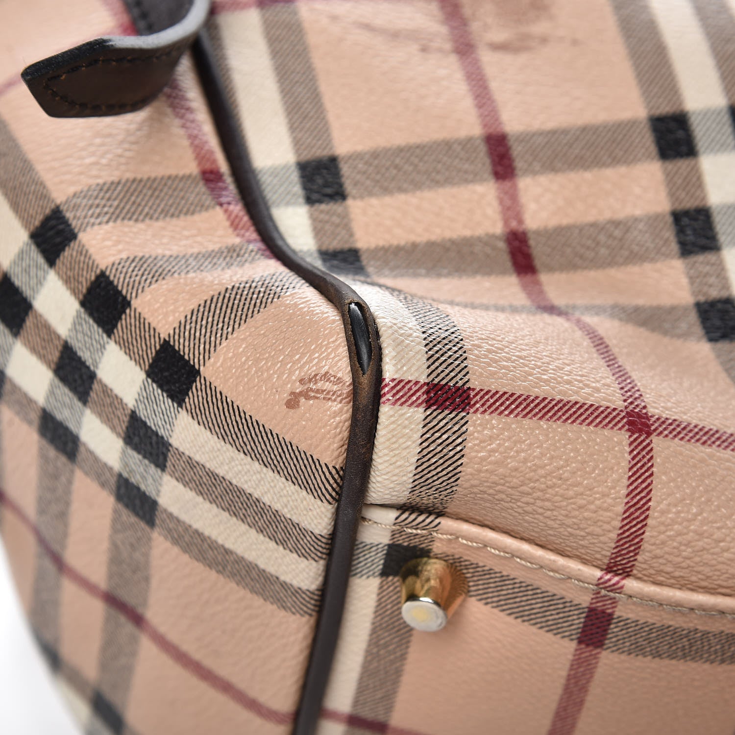 Burberry Haymarket Check Small Canterbury Tote Chocolate 12 of 17