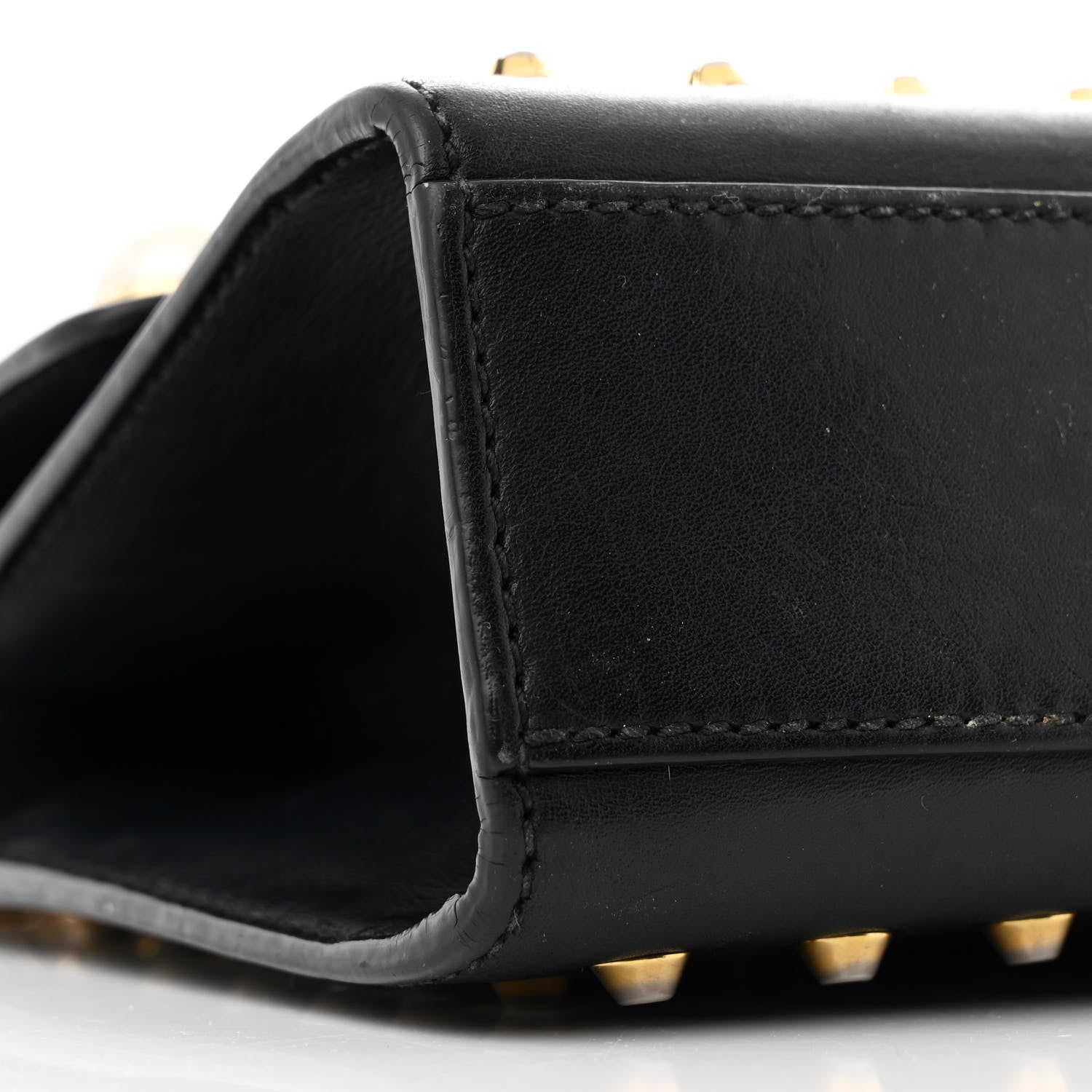 Gucci Calfskin Studded Small Padlock Shoulder Bag Black 9 of 11