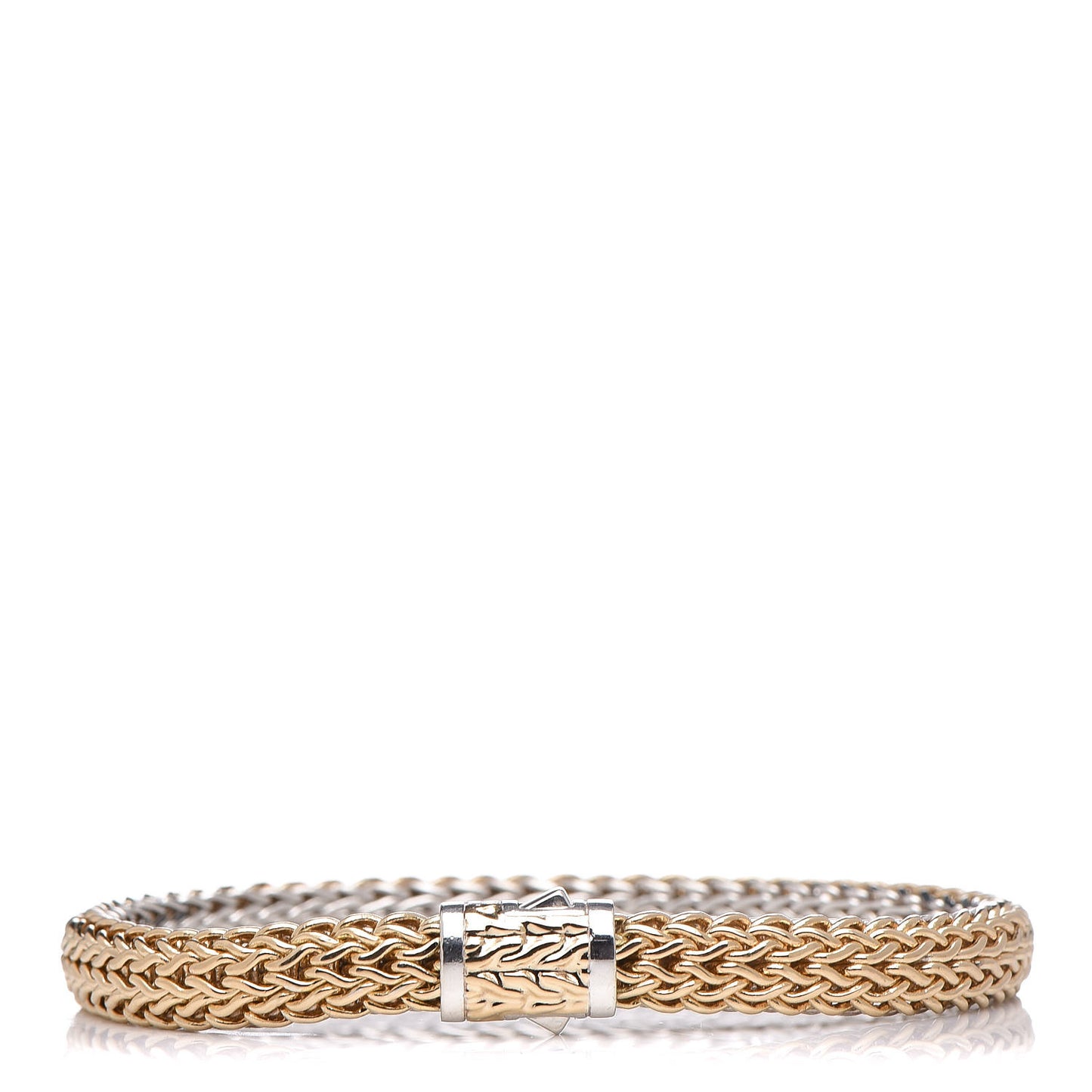 Sterling Silver 18K Yellow Gold 7mm Classic Chain Reversible Bracelet
