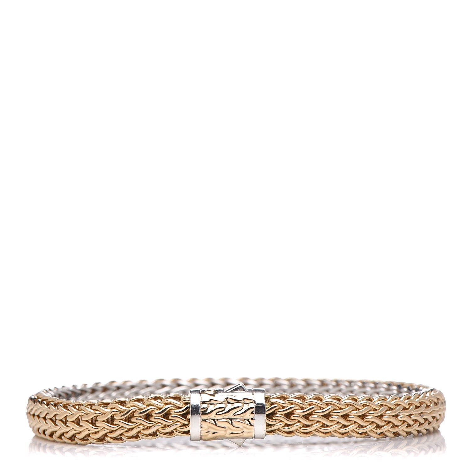 John Hardy Sterling Silver 18K Yellow Gold 7mm Classic Chain Reversible Bracelet 1 of 5