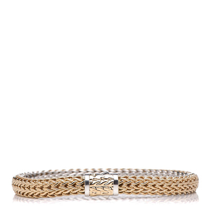 John Hardy Sterling Silver 18K Yellow Gold 7mm Classic Chain Reversible Bracelet 1 of 5