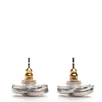 Chanel Crystal Mini Timeless CC Earrings Silver 3 of 5