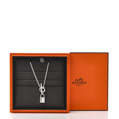 Hermes Sterling Silver Cadenas Kelly Lock Pendant Necklace 5 of 5