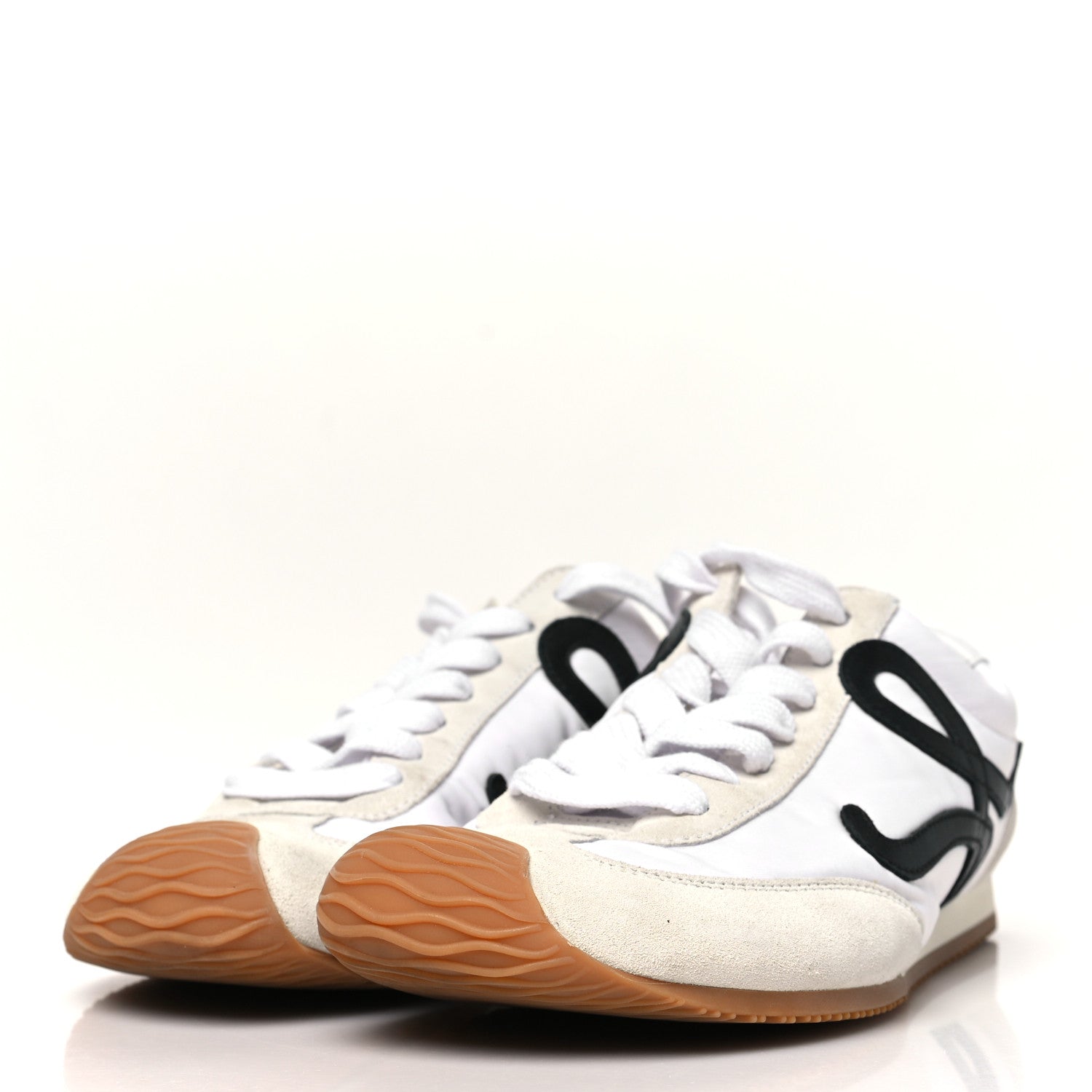 Loewe Nylon Suede Ballet Runners 2.0 Sneakers 37 White Black 3 of 11