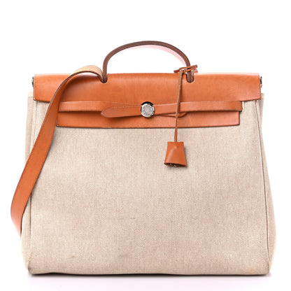 Hermes Toile Vache Calfskin Herbag 2 in 1 36 MM Natural 1 of 24