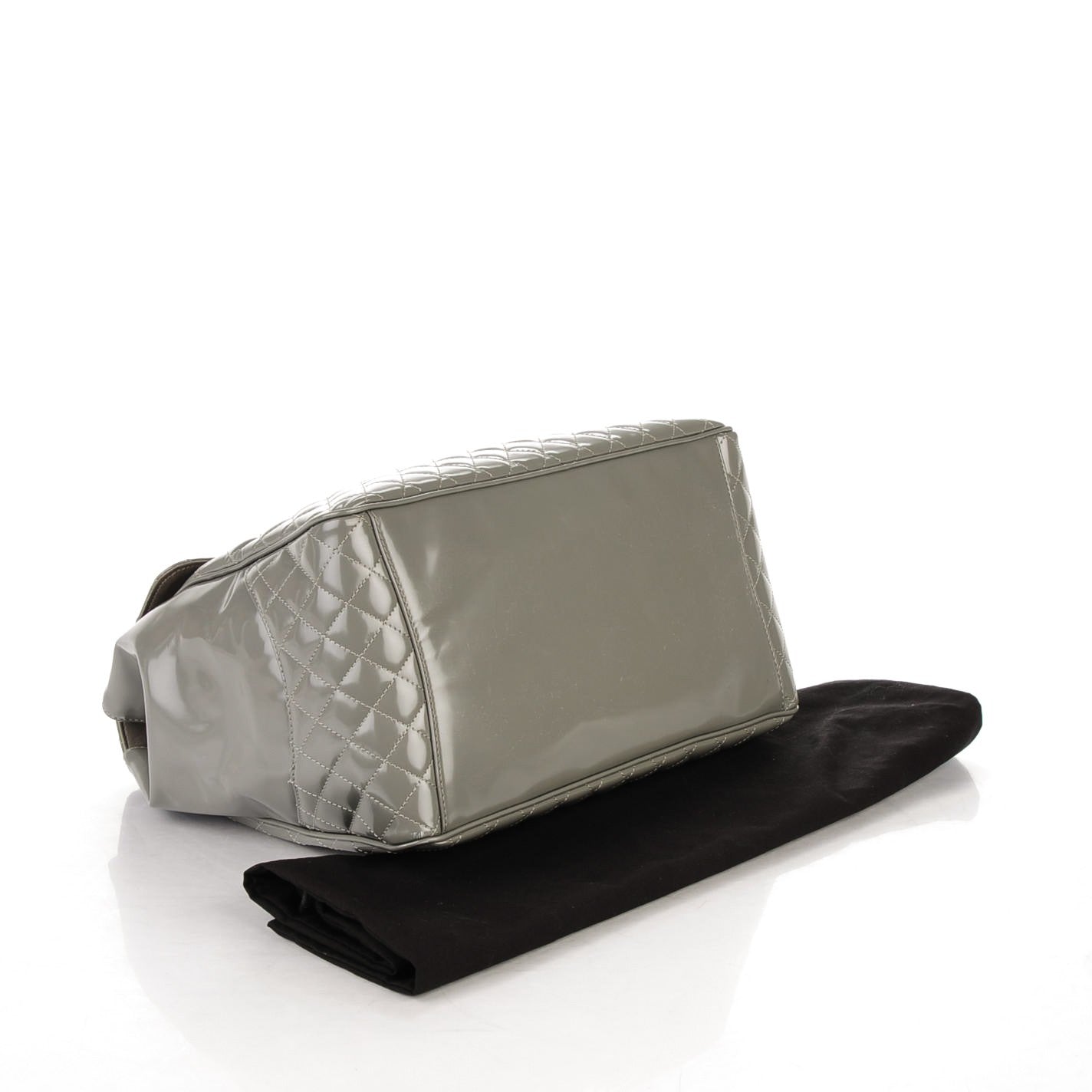 Glazed Calfskin Mademoiselle Lock Kelly Flap Bag Grey