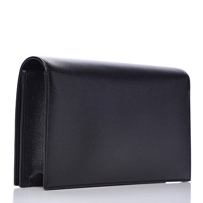 Saint Laurent Grain De Poudre Classic Monogram Kate Clutch Black 3 of 14