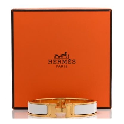 Hermes Enamel Narrow Clic Clac H Bracelet PM White 5 of 5
