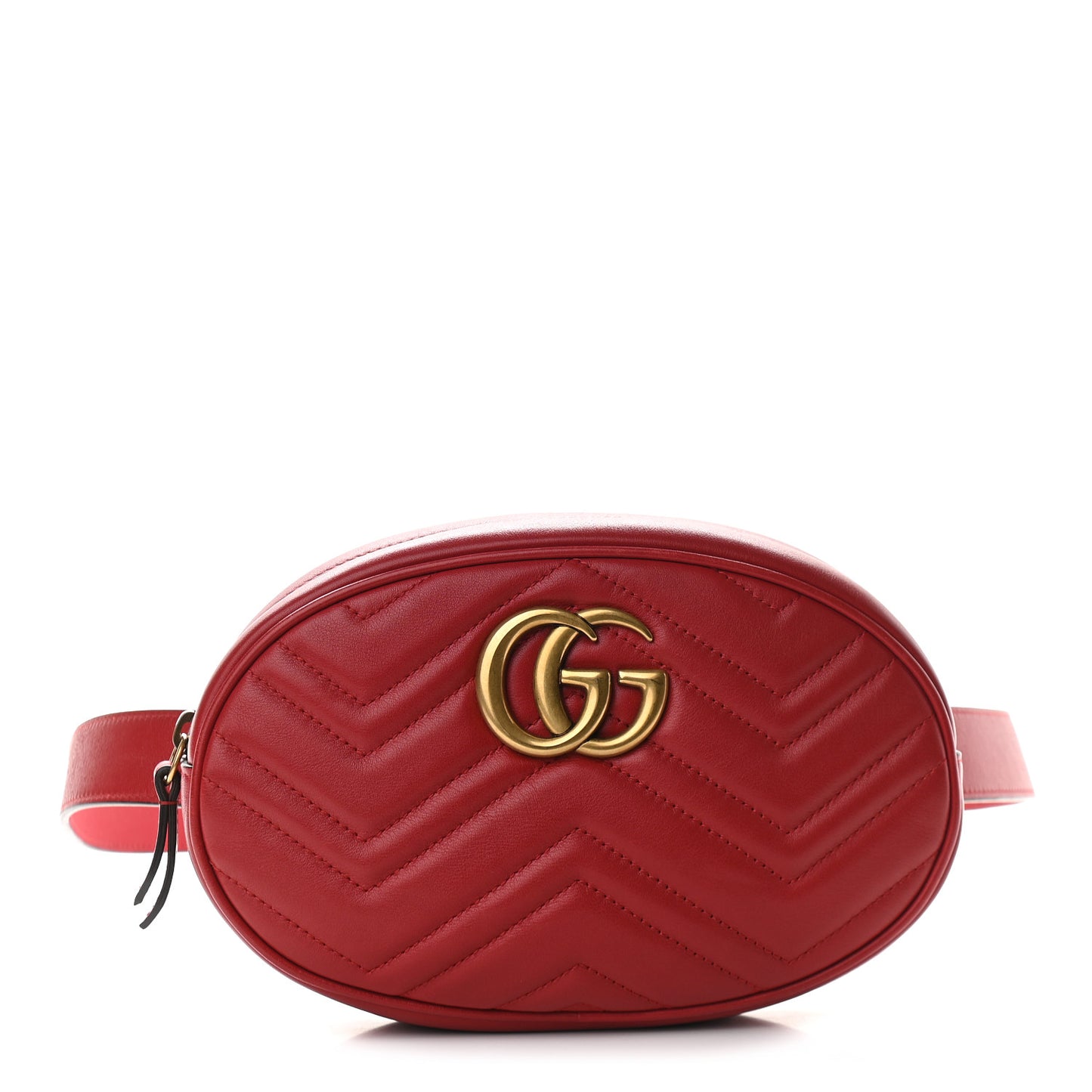 Calfskin Matelasse GG Marmont Belt Bag 85 34 Hibiscus Red