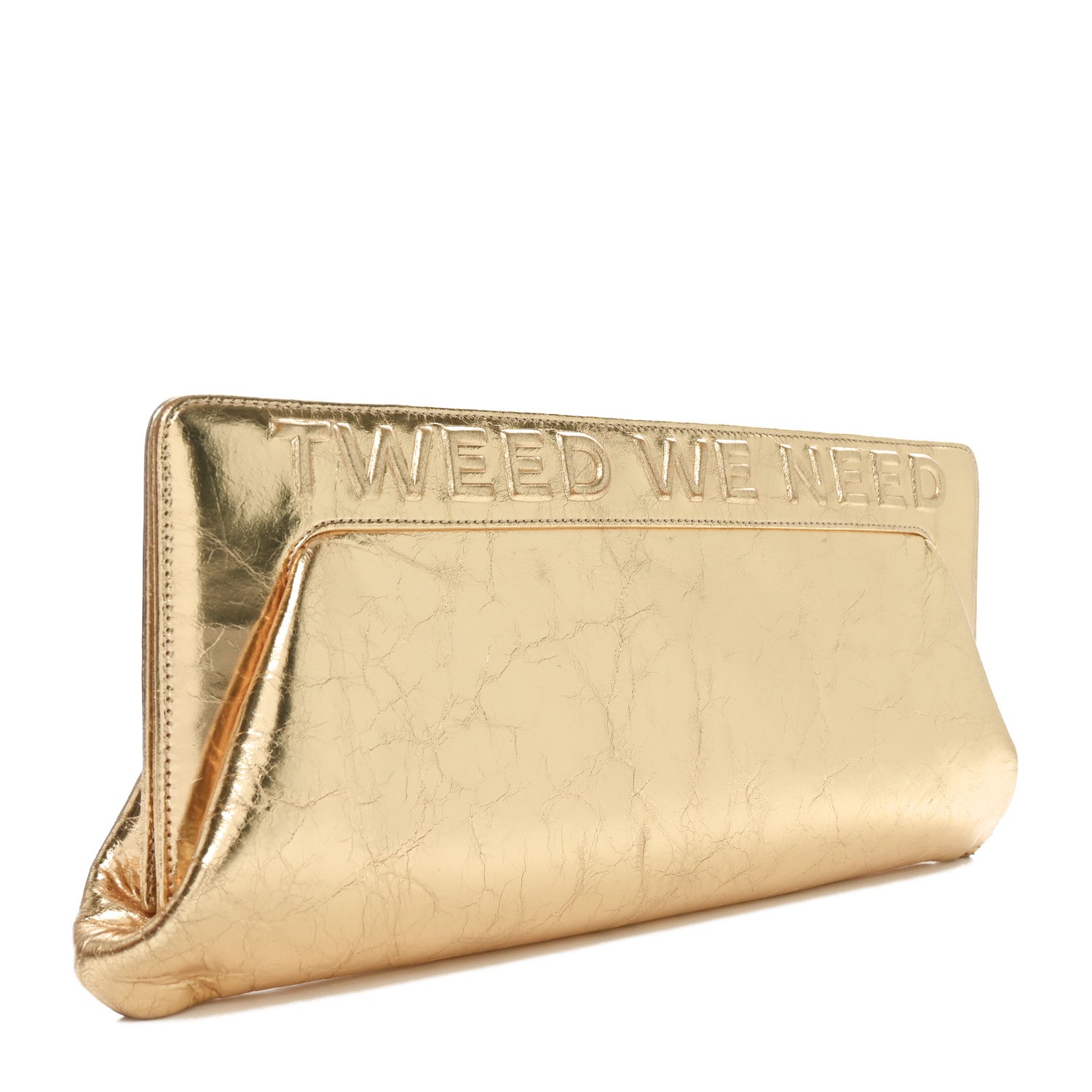 Chanel Metallic Lambskin Tweed We Need 5x5=CC Clutch Gold 3 of 10