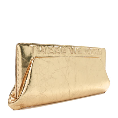 Chanel Metallic Lambskin Tweed We Need 5x5=CC Clutch Gold 3 of 10