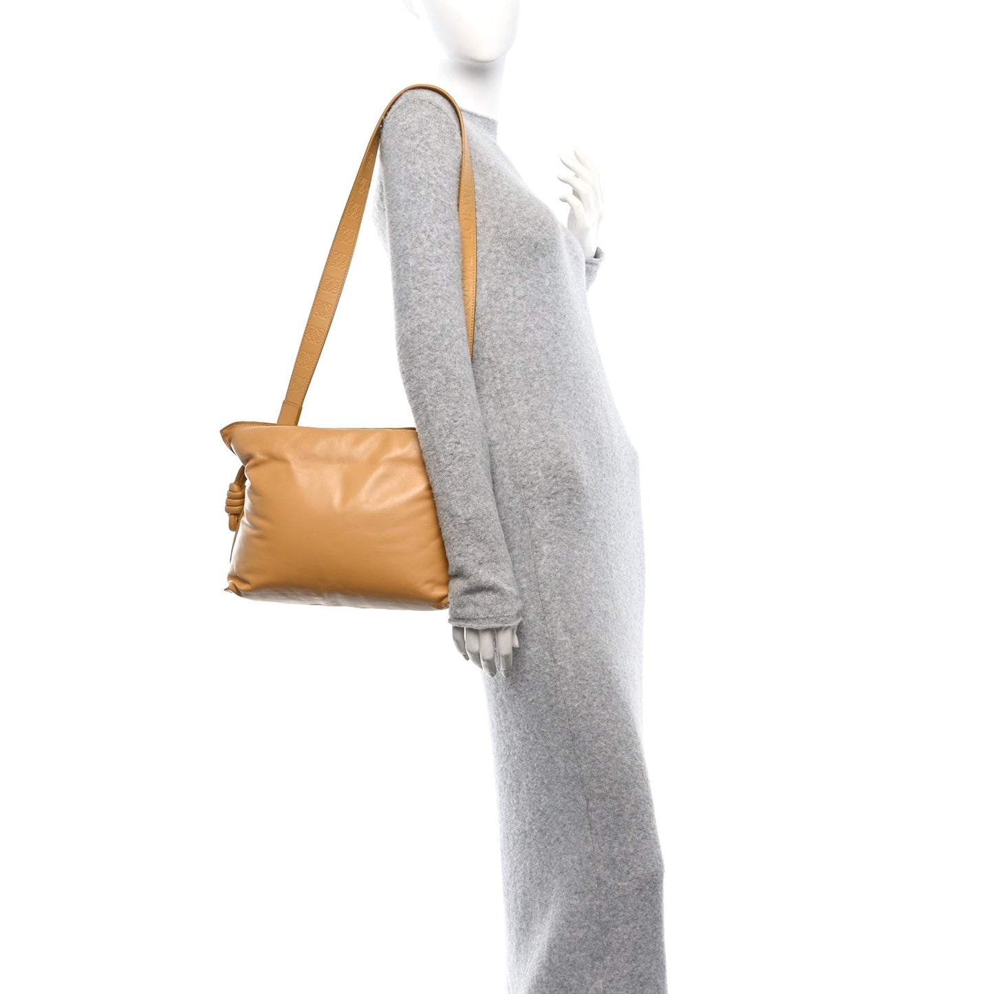 Calfskin Flamenco Puffer Knot Bag Camel