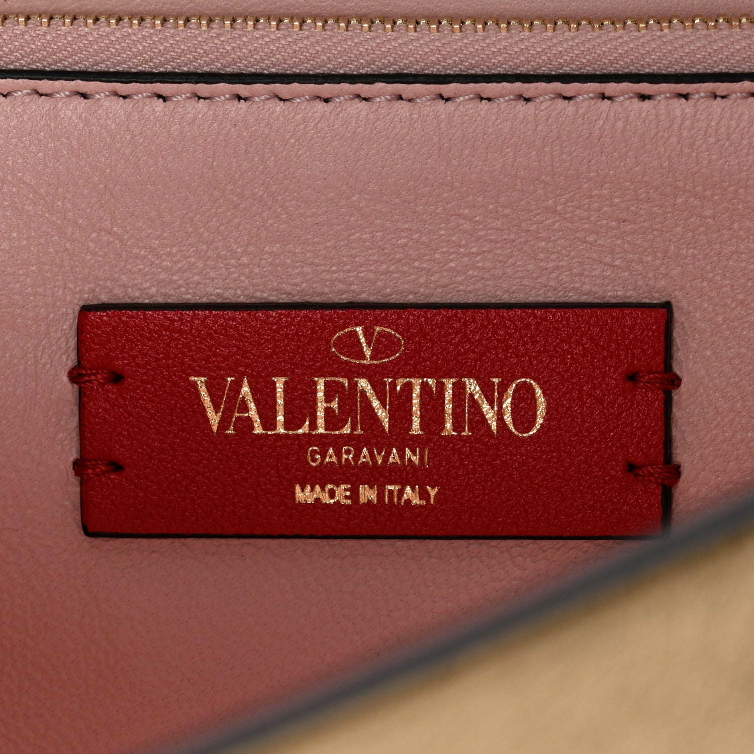 Valentino Garavani Metallic Calfskin Rockstud Side Slip Wristlet Clutch Gold 5 of 12