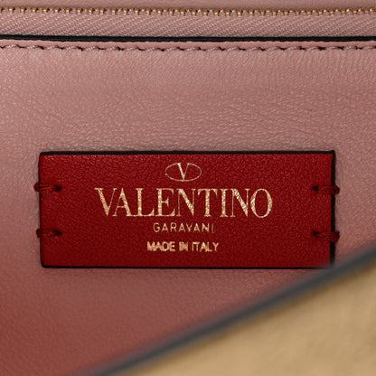 Valentino Garavani Metallic Calfskin Rockstud Side Slip Wristlet Clutch Gold 5 of 12