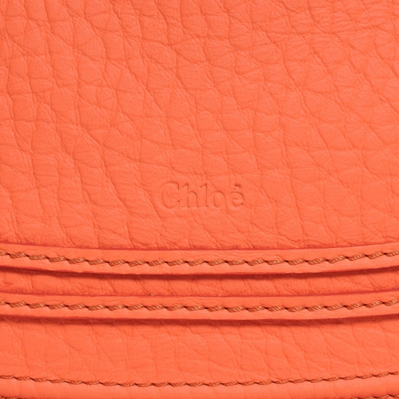 Grained Calfskin Medium Marcie Satchel Orange Fizz
