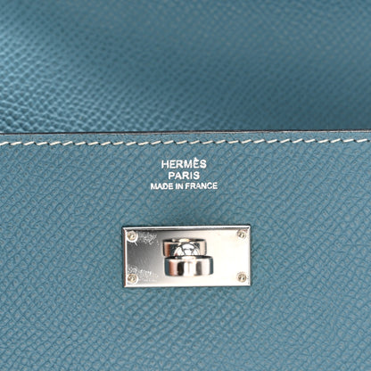 Hermes Epsom Kelly Longue Wallet Blue Jean 6 of 8