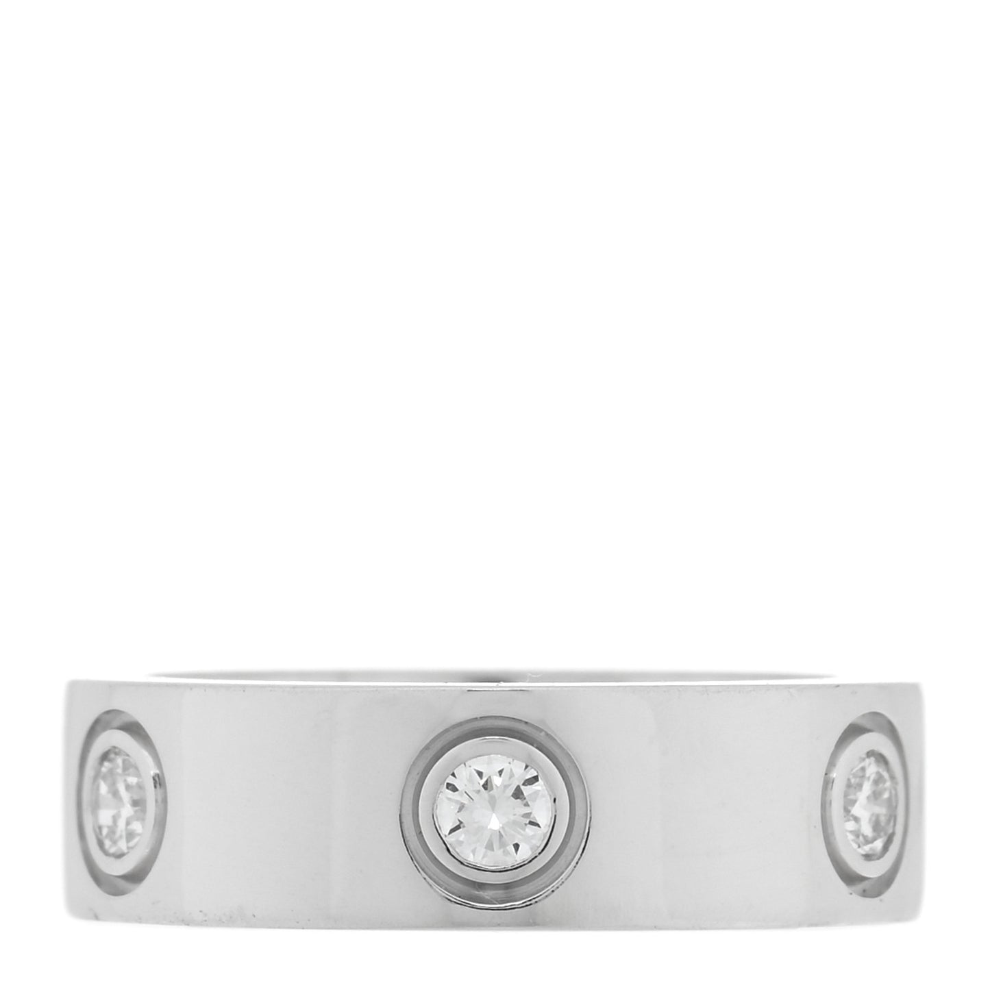 18K White Gold 6 Diamond 5.5mm LOVE Ring 49 5