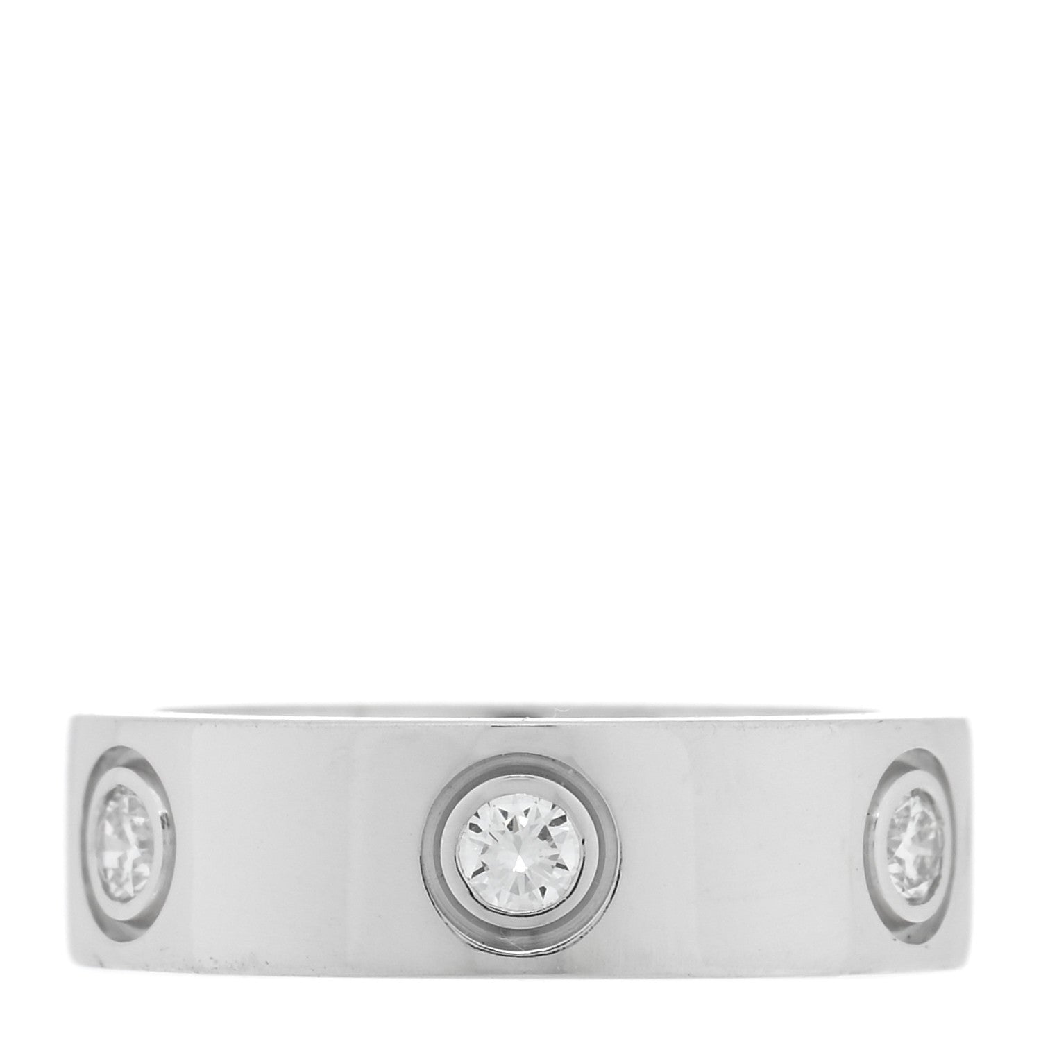Cartier 18K White Gold 6 Diamond 5.5mm LOVE Ring 49 5 1 of 5