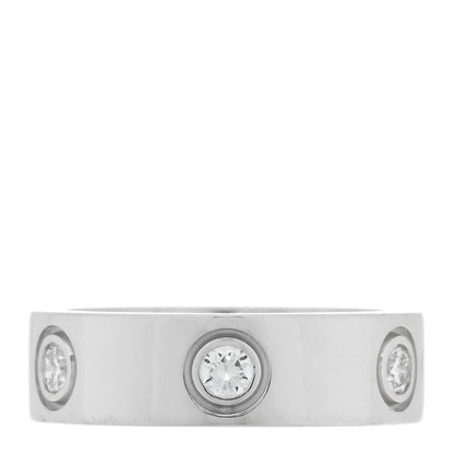 Cartier 18K White Gold 6 Diamond 5.5mm LOVE Ring 49 5 1 of 5