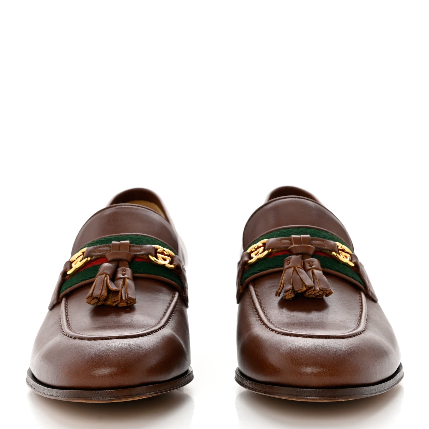 Calfskin Web Interlocking G Tassel Loafers 37.5 Indian Ebony