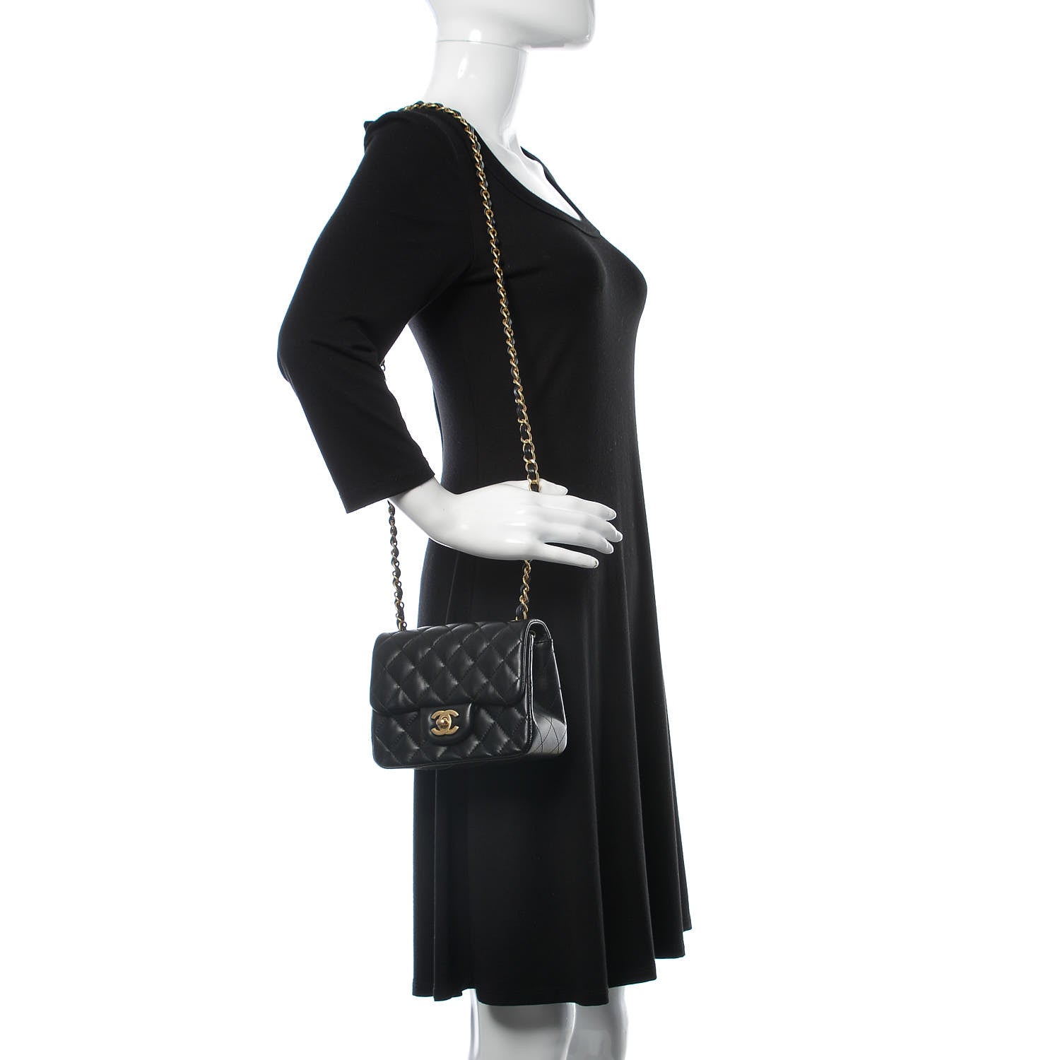 Chanel Lambskin Quilted Mini Square Flap Black 2 of 9