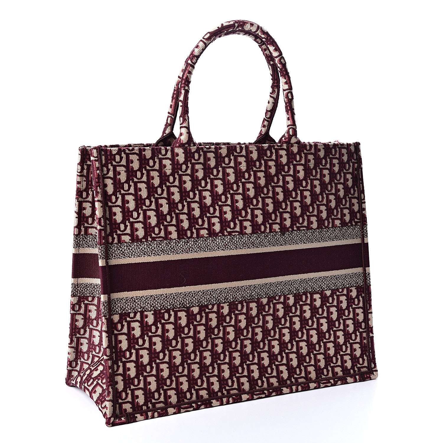 Christian Dior Oblique Large Book Tote Burgundy Multicolor 2 of 9