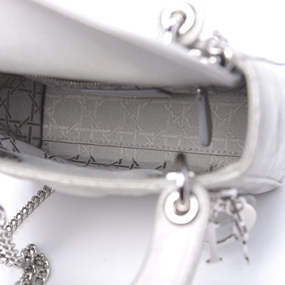 Christian Dior Metallic Lambskin Cannage Mini Lady Dior Silver 5 of 10