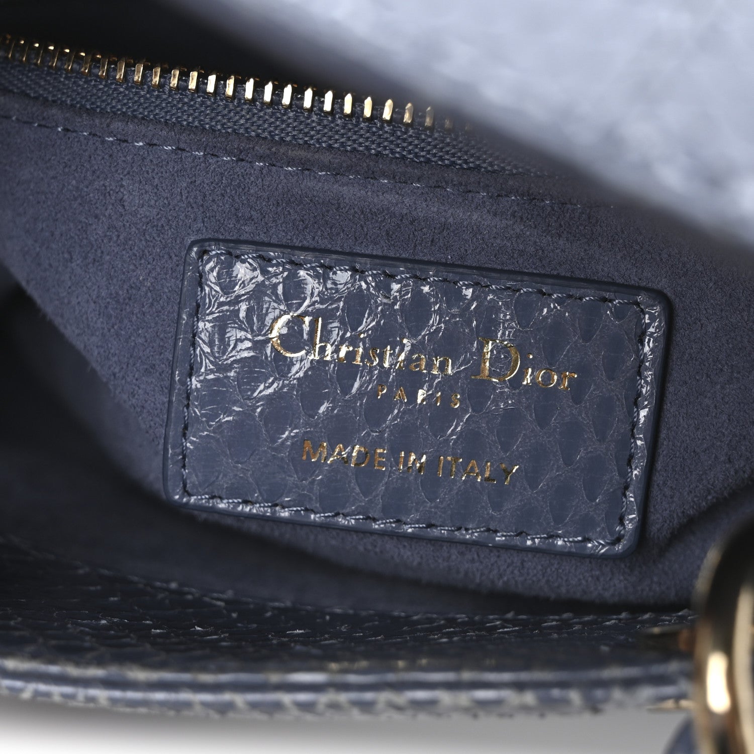 Christian Dior Snakeskin Mini Lady Dior Blue 6 of 9