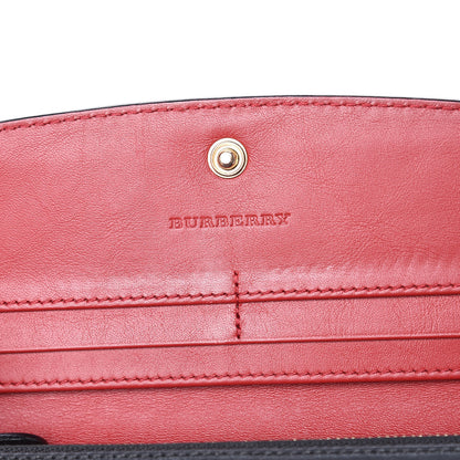 Burberry Signature Grain Calfskin Check Embossed Porter Continental Wallet Black 6 of 13