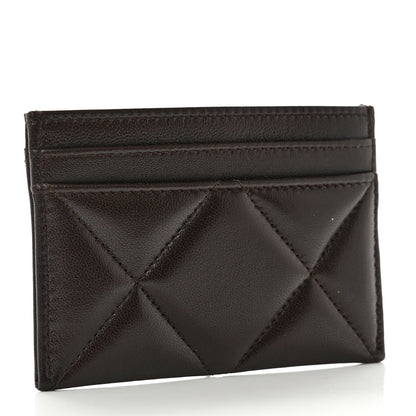Chanel Lambskin Quilted Chanel 19 Card Holder Dark Brown 3 of 8