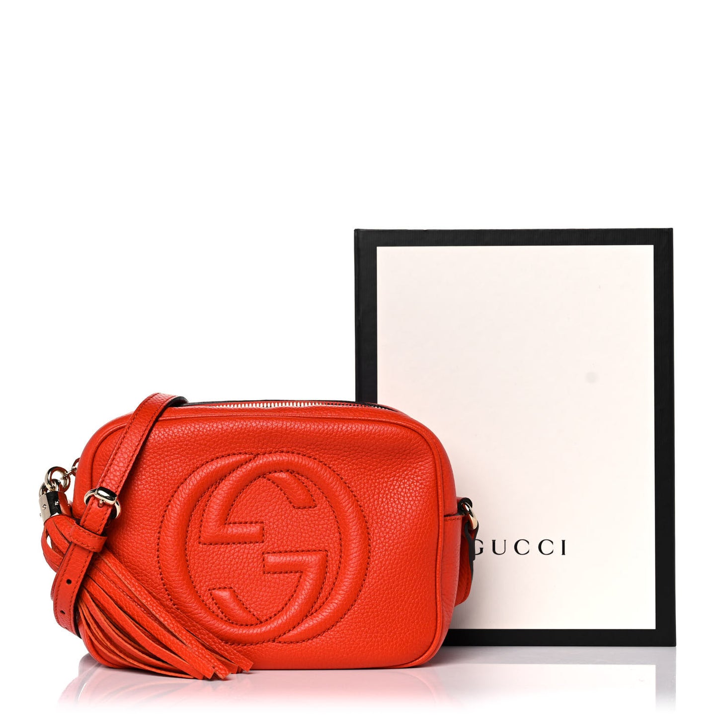 Pebbled Calfskin Small Soho Disco Bag Sun Orange