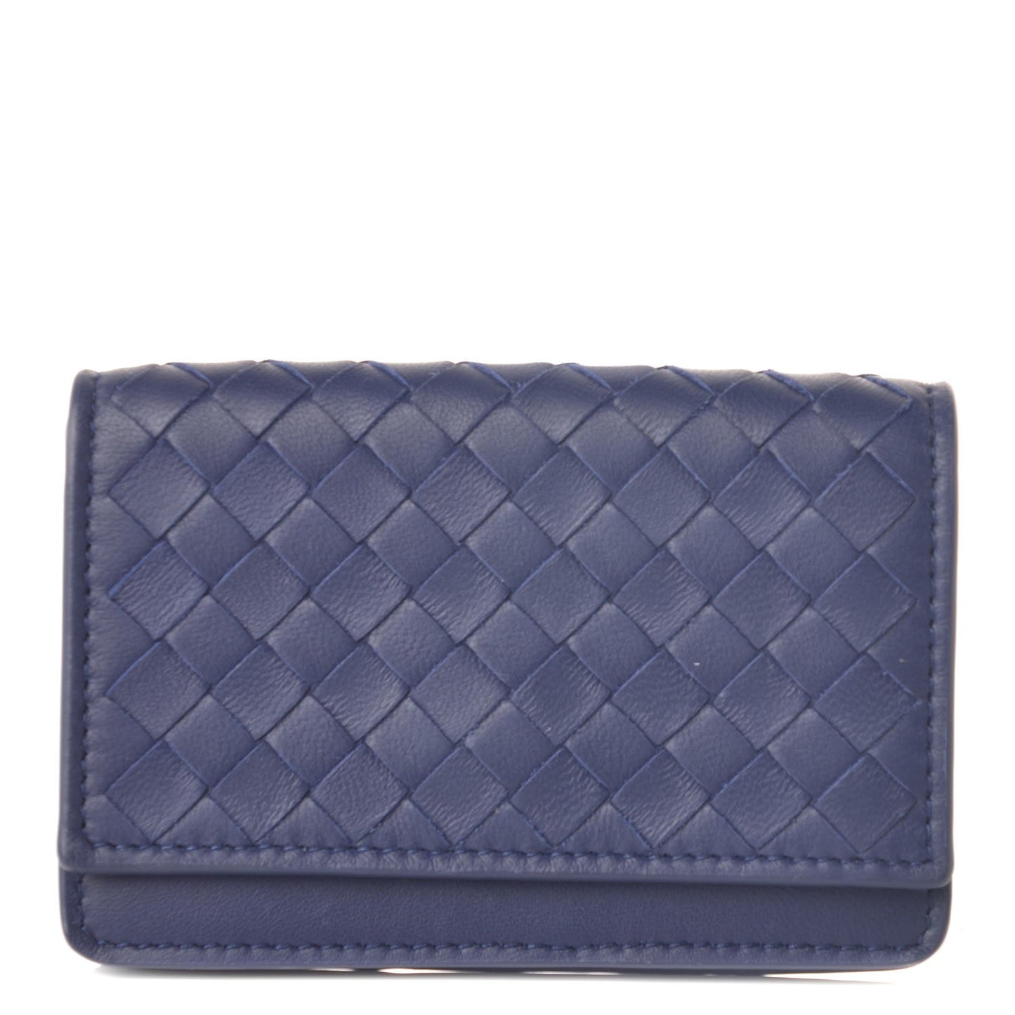 Nappa Intrecciato Card Holder Atlantic