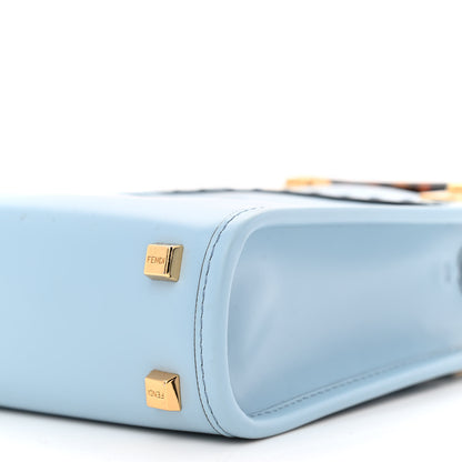 Fendi Vitello King Plexiglass Logo Embossed Mini Fendi Sunshine Shopper Tote Azzurro Baby 10 of 10