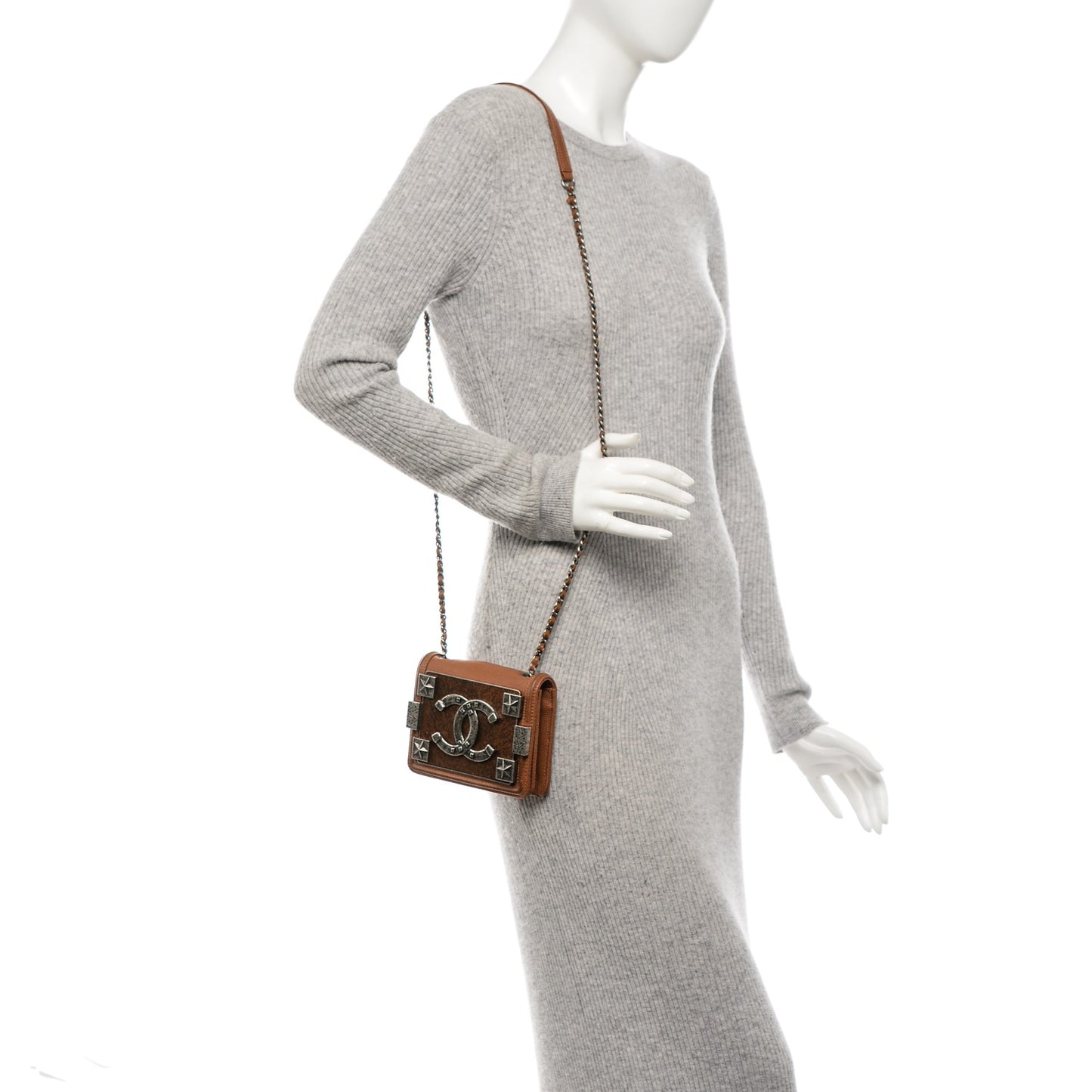 Caviar Mini Dallas Boy Brick Flap Brown