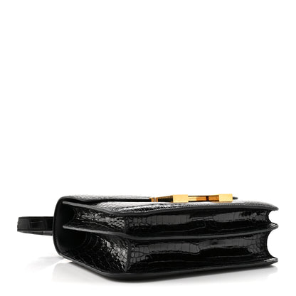 Hermes Shiny Porosus Crocodile Constance 24 Black 4 of 13