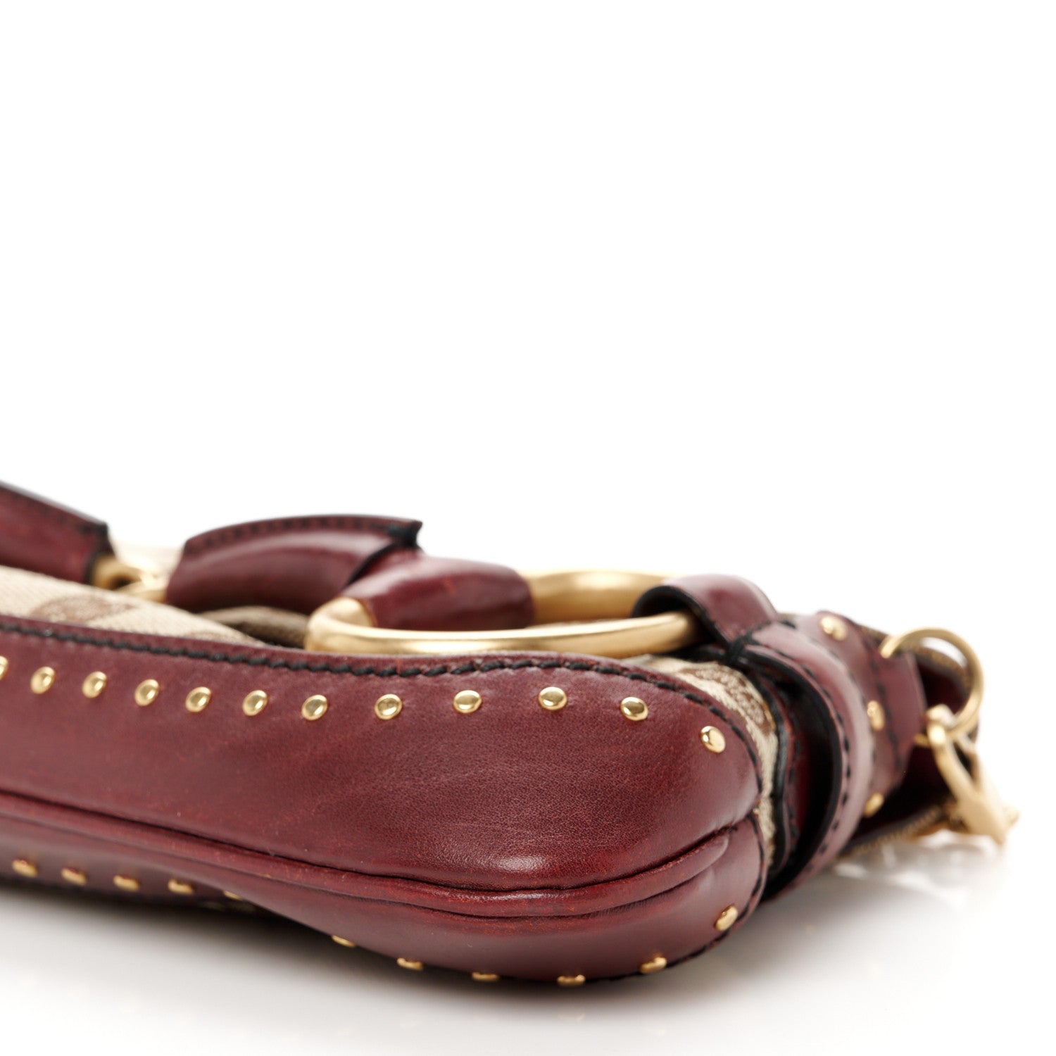 Gucci Monogram Studded Small Horsebit Clutch Bordeaux 10 of 10
